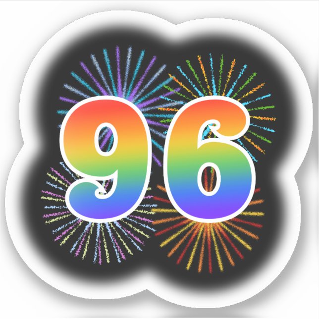Fun Fireworks + Rainbow Pattern "96" Event # (Front)