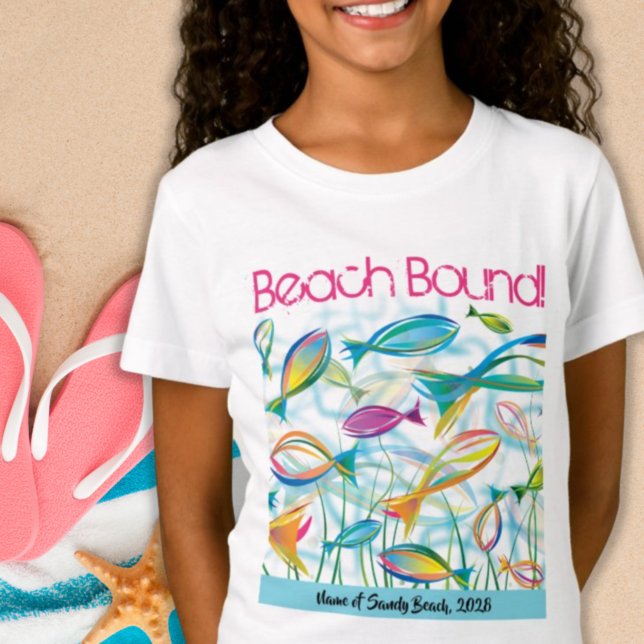 Fun Fish Beach Bound Quote Vacation T-Shirt (Creator Uploaded)
