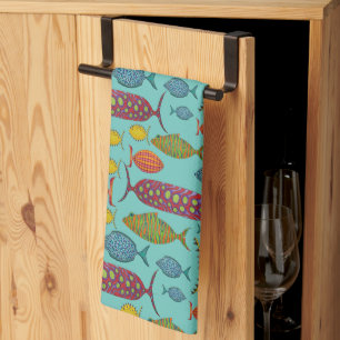 Fun fish  tea towel