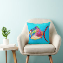 Fun Fish Throw Pillow
