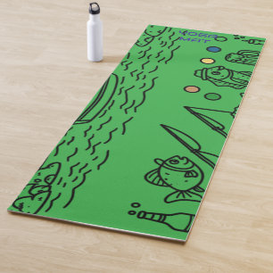 Fun Fishing Adventure Doodle Art Yoga Mat
