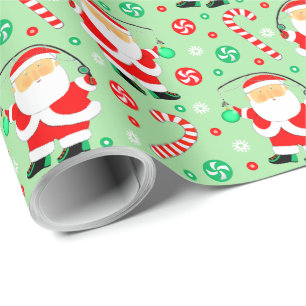Fun Fishing Christmas Holiday Wrapping Paper
