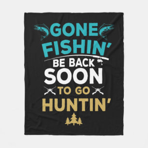 Fun Fishing Hunter  Hunting Fisherman Gift Fleece Blanket