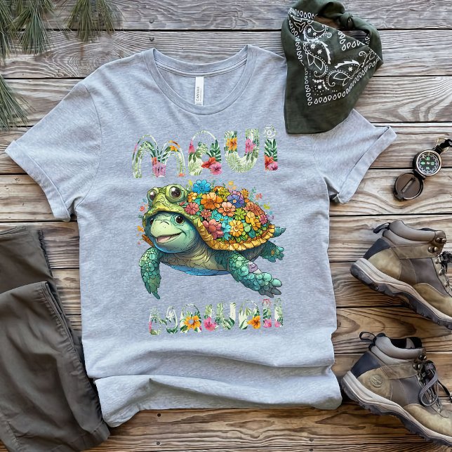 Fun & Flair Maui Turtle Hibiscus Hawaii T-Shirt (Creator Uploaded)