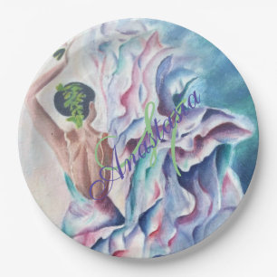 FUN FLAMENCO DANCE PARTY MONOGRAM PAPER PLATE