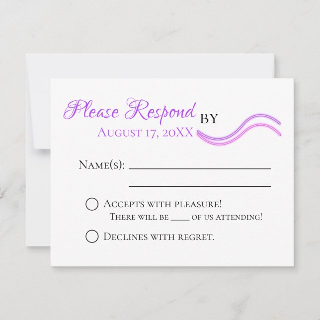 Fun Flamingo & Hearts Wedding Suite RSVP Card (Front)