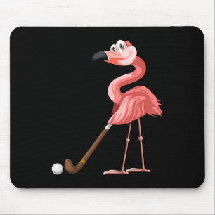Fun Flamingo Hockey Flamingo Playing Hockey  Mouse Pad