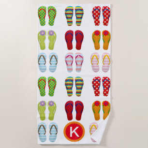 Fun Flip Flops Personalised Beach Towel