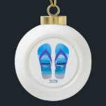 Fun Flip Flops Summer Beach Art for Vacation Ceramic Ball Christmas Ornament<br><div class="desc">Fun Flip Flops Summer Beach Art for Vacation</div>
