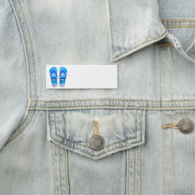 Fun Flip Flops with Beach Scene Name Tag (In Situ)