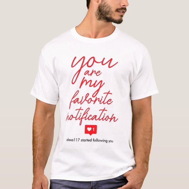 Fun Flirting Dating Love Red Handwritten Script T-Shirt (Front)