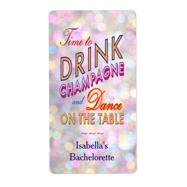 Fun, Flirty & Colourful Wine Label (Front)