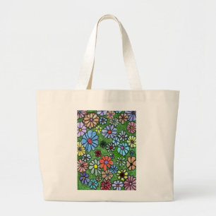 "Fun Floral #2" Floral Tote Bag