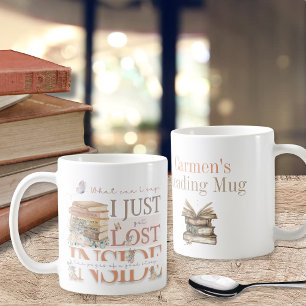 Fun Floral Bookish Romance Personalised Saying Coffee Mug