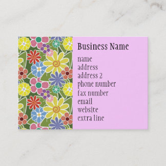 Fun Floral Bright Chubby Business Card