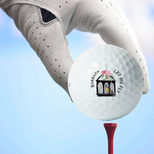 Fun Floral Custom Message Name Golf Balls