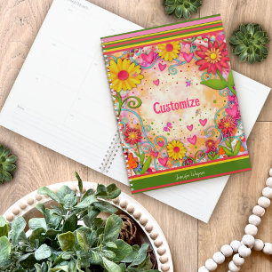 Fun Floral Customizable Cheerful Inspirivity Planner