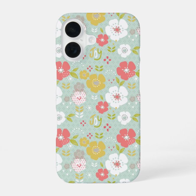 Fun Floral Fantasy iPhone 16 Case (Back)