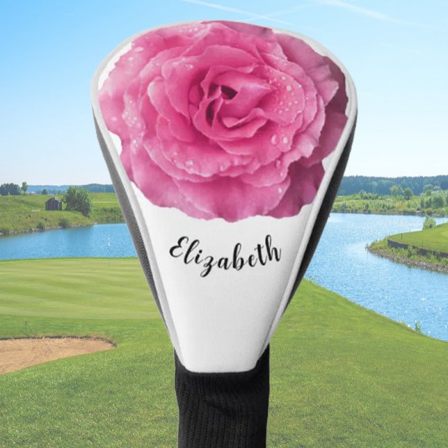 Fun floral personalised gift for her custom name golf head cover (Creator Uploaded)