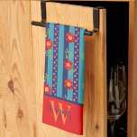 Fun Floral Stripe Stylish Custom Initial Last Name Tea Towel<br><div class="desc">Chic Stripe Modern Stylish Floral Kitchen towel with Monogram Initial and Last Name. These unique kitchen towels are a perfect gift to celebrate a birthday, retirement, anniversary, housewarming party, wedding gift, etc…A fun way to celebrate any occasion. Pair it with a bottle of wine and it makes a great gift...</div>