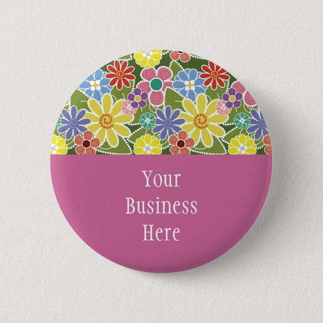 Fun Florals Bright Button (Front)