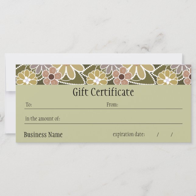Fun Florals Gift Certificate (Front)