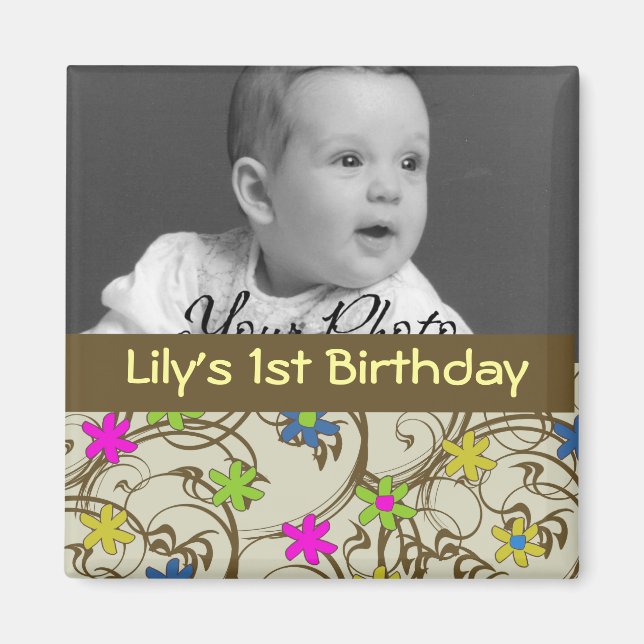 Fun Flower Baby Favour Magnet (Front)