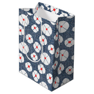 Fun Flower on Denim Medium Gift Bag