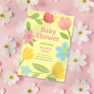 Fun Flowers Baby Shower Invitation