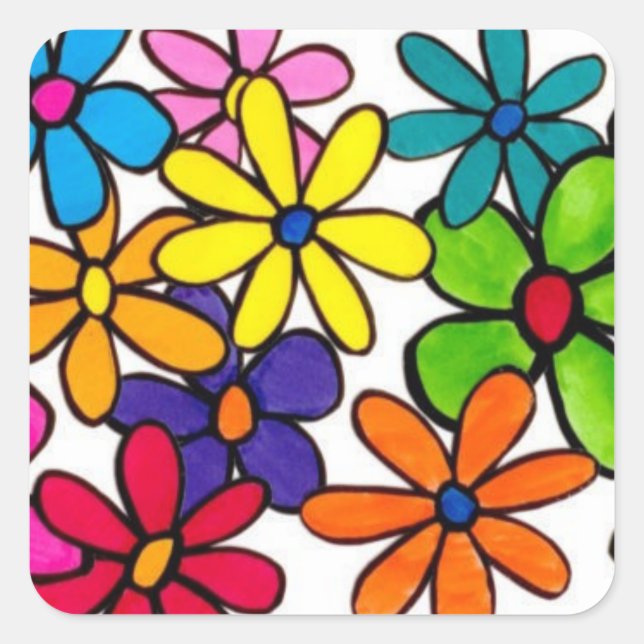 fun flowers sticker (Front)