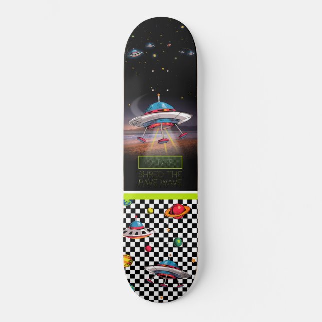 Fun Flying Saucer With Planets Skateboard (Front)