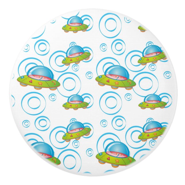 Fun Flying UFO Ceramic Knob (Front)