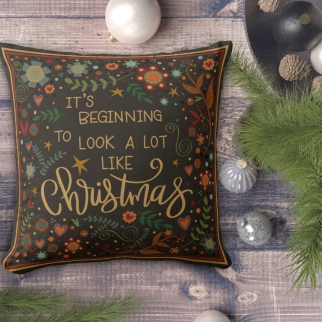 Fun Folk Christmas Quote Holiday Inspirivity Cushion (Creator Uploaded)