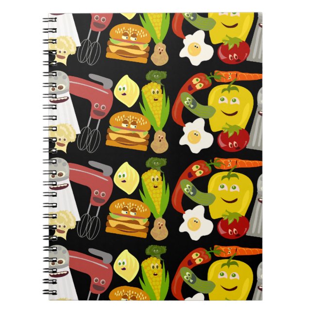 Fun Food Collage Spiral Notebook (Front)