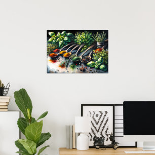 Fun food lovers kitchen  poster