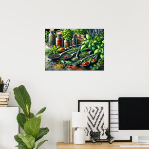 Fun food lovers kitchen  poster