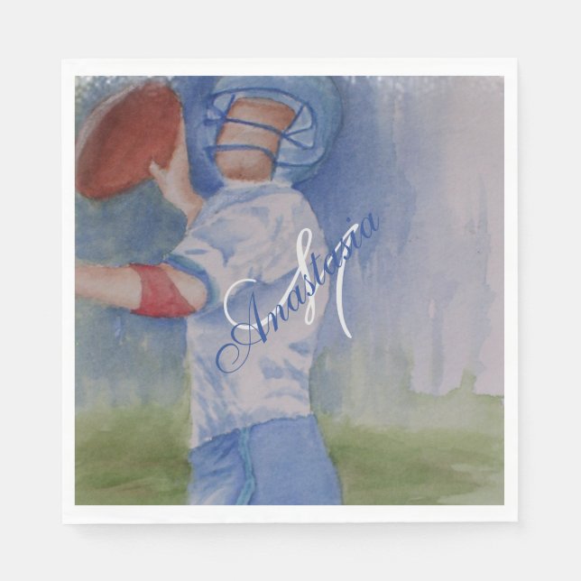 FUN FOOTBALL PARTY MONOGRAM NAPKIN (Front)