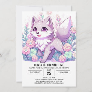 Fun Forest Wolf Digital Birthday Invitation