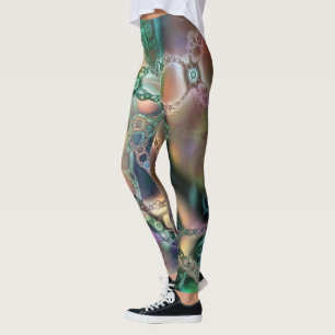 Fun Fractal Art Geometric Pattern Colourful Leggings