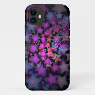Fun Fractal Art with Stars iPhone 11 Case