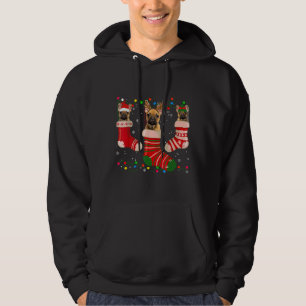 Fun French Bulldog Stocking Christmas Light Socks Hoodie