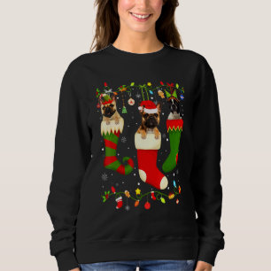 Fun French Bulldog Stocking Christmas Light Socks Sweatshirt