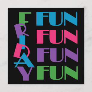 Fun Friday Sleepover or Slumber Teen Birthday Invitation