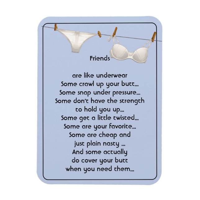 Fun Friend are like Underwear Fun Quote Magnet (Vertical)