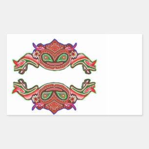 Fun Frog Dance - Alien Monsters by Navin Rectangular Sticker