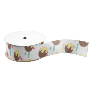 Fun Frosted Sprinkles Teal Cake Pop Doughnut Hole Grosgrain Ribbon