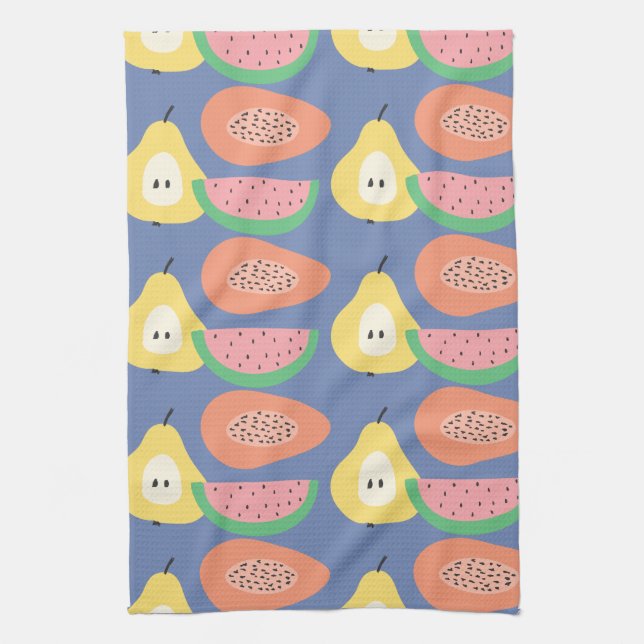 Fun Fruit Pattern Tea Towel (Vertical)