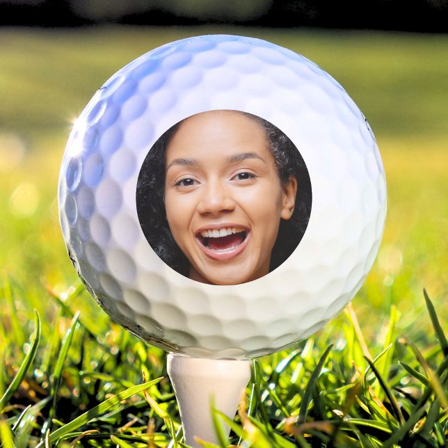 Fun Full Face Close Up Selfie Photo Golf Balls (selfie close up face photo golf ball)