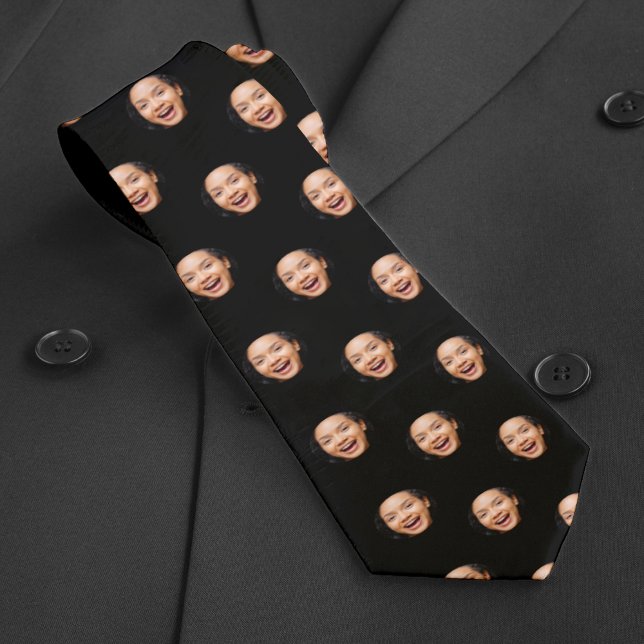 Fun Full Face Close Up Selfie Photo Pattern Tie (Fun Full Face Close Up Selfie Photo Pattern Neck Tie)