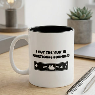 Fun Functional Formulas Spreadsheet Genius Design Two-Tone Coffee Mug